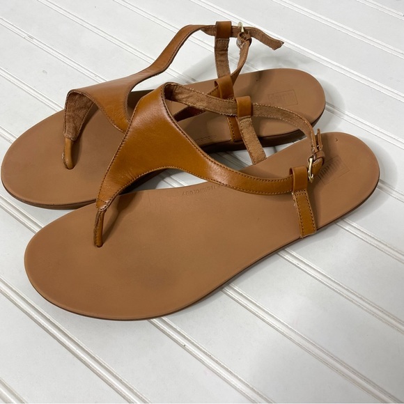 FitFlop Women's Lainey Toe Thong Tan Strappy Slingback Sandals Sz 11 640 - Picture 3 of 9